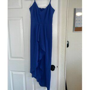 Gianni Bini Blue Ruffle Sleeveless Maxi Dress